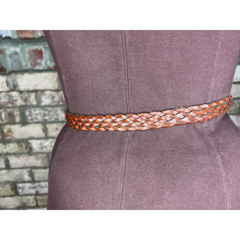 Split leather belt brown size small